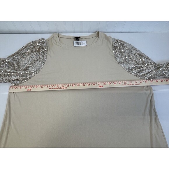 NWT Torrid Woman's Holiday Gold Sequin Long Sleeve‎  Top Champagne Sz 5X - Picture 7 of 10